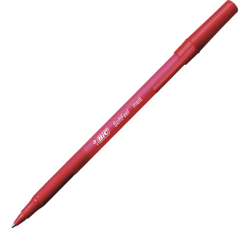 Bic R Soft Feel Boligrafo Punta Media 0.039 in Rojo Caja 12