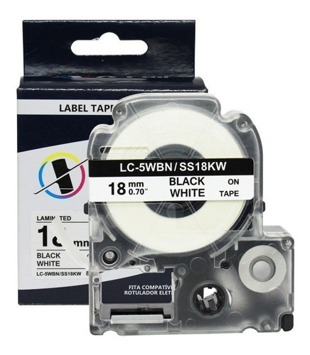 Imagem 8 de 9 de Fita Para Rotulador Lc-5wbn Ss18kw Sr-170 Sr-250 18mm Xfull