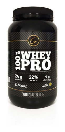 Suplemento en polvo Gold Nutrition  100% Whey Pro proteínas sabor natural en pote de 908g