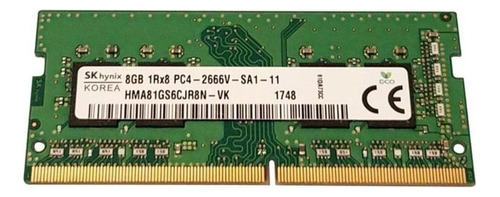 Memoria Ram Color Verde 8gb 1 Sk Hynix Hma81gs6cjr8n-vk