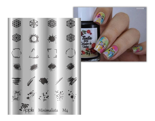 Imagem 6 de 7 de Kit Placas E Carimbos De Unhas Minimalista Grátis 3 Esmaltes