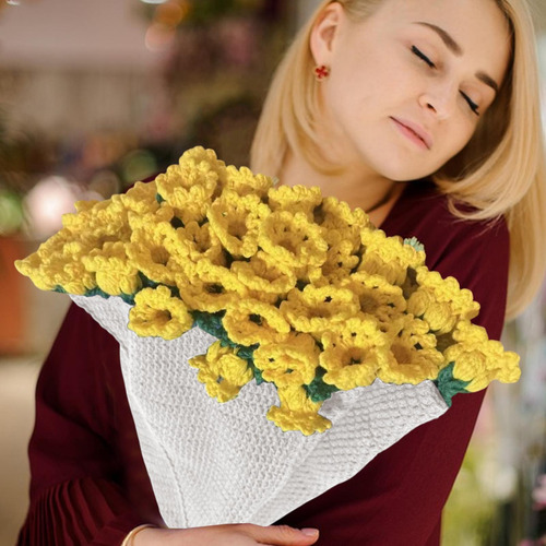 Bouquet De Crochet Flor De Crochet Bouquet De Flor De Punto