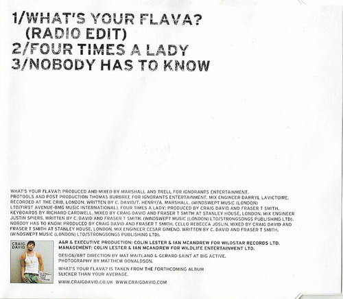 Cd What's Your Flava? (craig David) Estándar