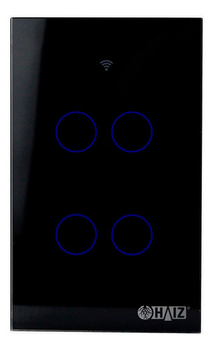 Interruptor Inteligente Touch 4 Botões Com Alexa Haiz Hz-ws4 Cor Preto