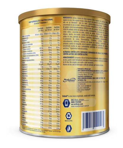 Fórmula Infantil Enfamil Premium 1 - Lata 800g
