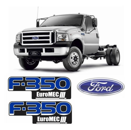 Kit Adesivo Emblema 3d Resinado Ford F-350 Euromec