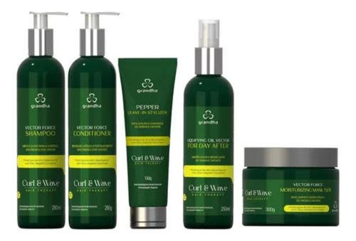 Kit 5 Grandha Curl & Wave Vector Forcec/máscara E Day After