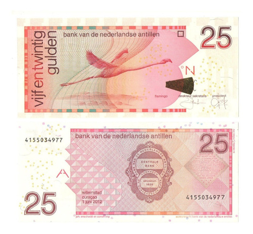 Nota Colecionável Cédula Rara 25 Gulden Antilhas Holandesas