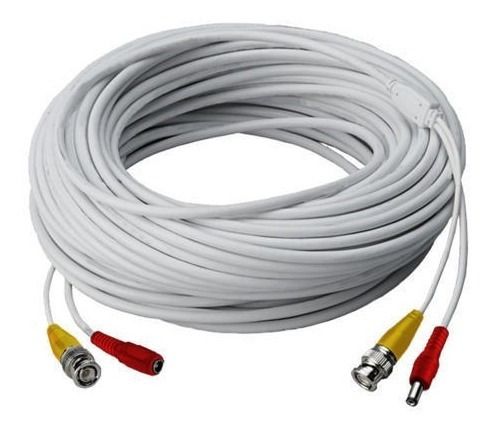 Cable Camara Video/corriente 18 Mts Bnc Y Plug 12v 