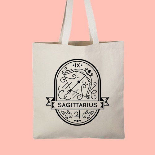 Tote Bag Bolso Ecológico Sagitario Signo Zodiacal 