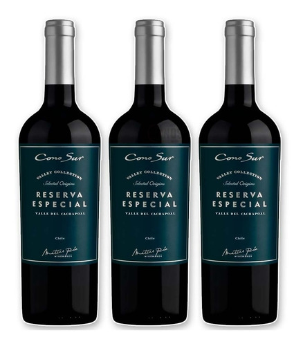 Vino Cono Sur Carmenere Chileno 750 Ml X 3 Unidades