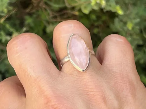 Anillo plata cuarzo rosa new arrivals