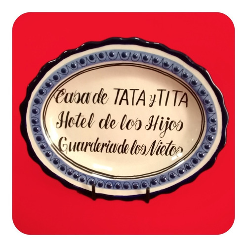 Imagen 7 de 9 de Platón Placa Talavera Poblana Personalizada Grande Plc