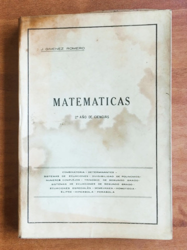 Matemáticas 2º Año De Ciencias / J. Gimenez Romero