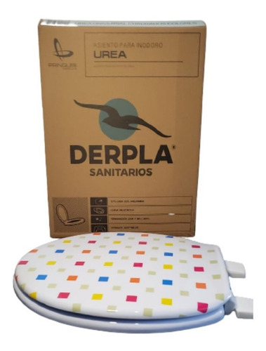 Asieto Inodoro Derpla Urea Universal - Cuadrados De Colores