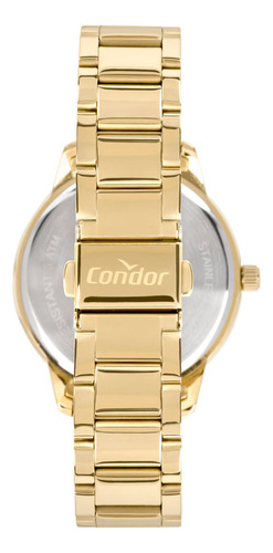 Relógio Condor Feminino Mimos E Sutilezas Dourado - Copc21jk Fundo Prata