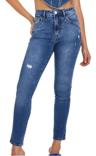 Calça Jeans Feminina Hot Skinny Destroyed Osmoze