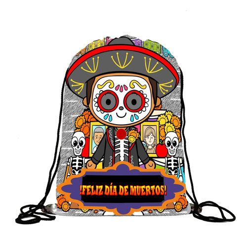 Morralito Dulcero Temática Día De Muertos 30 P