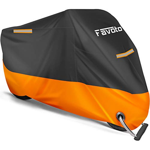 Favoto 210d - Funda Para Motocicleta Color Negro Y Naranja