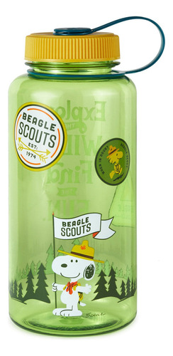 Bote Para Agua Snoopy Peanuts Scouts Botella 1 L Hallmark Color Verde