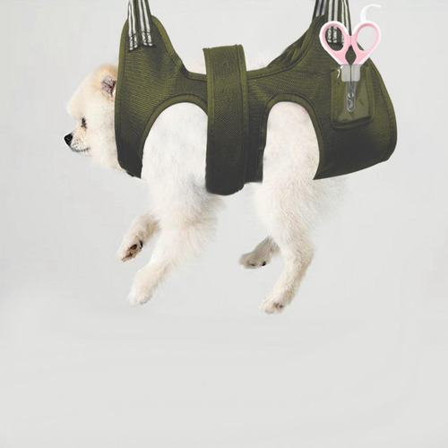 Bolsa De Sujeción Para Perros Y Gatos Con Gancho Verde L