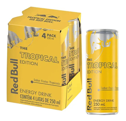 Energético Red Bull Tropical Edition 250ml (4 Unidades)