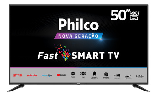 Smart Tv 50'' 4k Uhd Led 4 Hdmi Midiacast Ptv50n10n5e Philco
