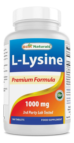 L-lisina Lysine 1000mg 180 Tabletas