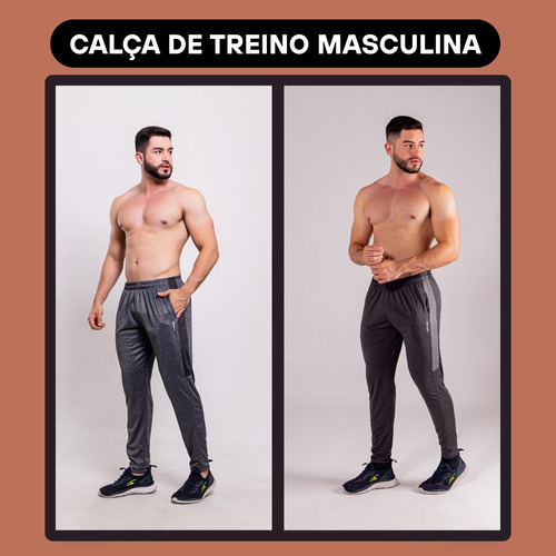 Kit 2 Calças Masculinas Jogger Tactel Com Elastano Academia