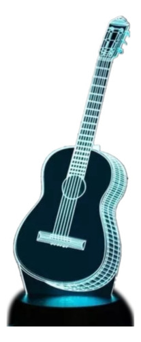 Lampara Led 3d Guitarra De 7 Colores