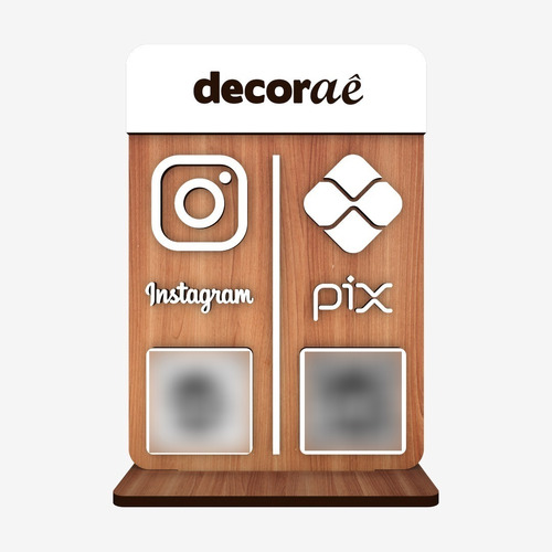 Placa Pix Instagram Qr Code Decoração Balcão Parede Loja 
