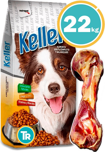 Imagen 1 de 9 de Alimento Keller Perros Adulto + Comedero Doble Y E. S/cargo