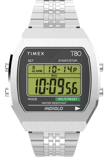 Timex Reloj Unisex T80 De Acero De 36 Mm - Correa De Acero I