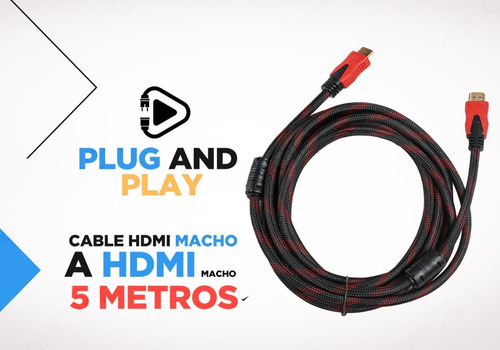 Imagen 2 de 10 de Cable Hdmi 5 Mts Full Hd 1080p 1.4v Lcd Tv Ps3 Xbox Bluray