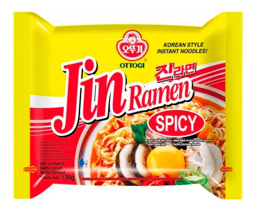 Sopa Instantanea Ottogi Jin Ramen Spicy Picante Coreano 120g