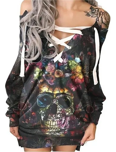 Vestido Escote En Sudadera Ropa Mujer De La S A La 2xl Nuevo