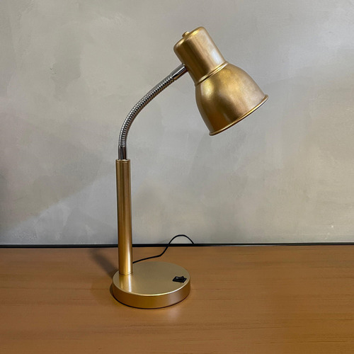Luminaria de Mesa Abajur Flexivel Lateral de Cama Cabeceira Quarto Leitura Soquete E27 Fio 1,5m com Liga e Desliga Na Base Tensao Bivolt