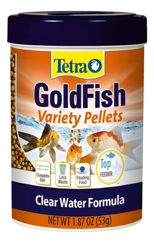 Tetra Goldfish Variedad De Pellets De 1.87 Onzas, Dieta Equi