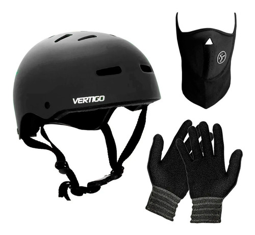 Casco Bicicleta Skate Rollers Vertigo Vx + Guantes + Mascara