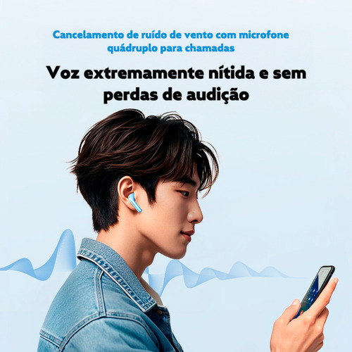 Fone Qcy Ailybuds E10 Bluetooth 5.4 Hi-res Ldac Cor Branco
