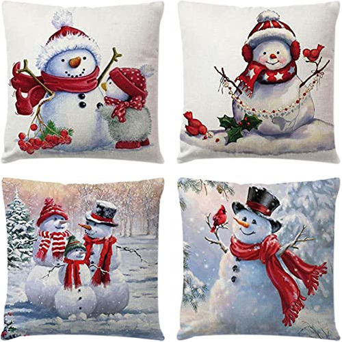 Fundas De Almohada De Muñeco De Nieve De Navidad 20 X ...