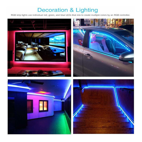 Led Strip Lights .ft M Leds Non Waterproof Flexible Col...