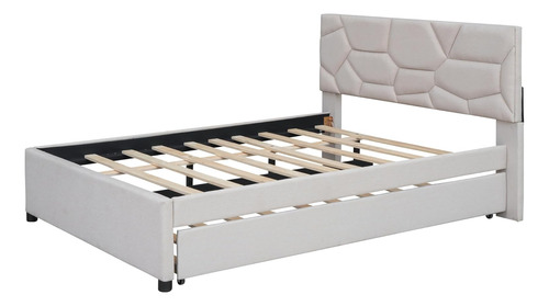 Base De Cama De Tamaño Matrimonial Con Cabecera De Patrón De