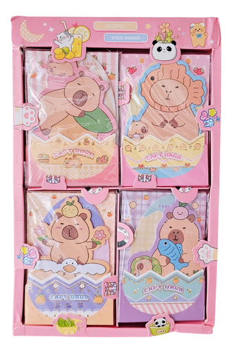 Souvenir Capibara X40 Unidades Notas Adhesivas Capybara