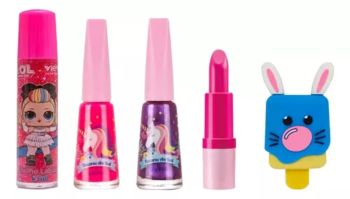 Kit beleza Fashion Teen Maquiagem Esmalte Barbie Bolsa Infantil