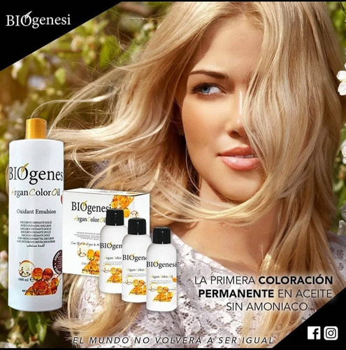 Tintura Permanente - Kleral Biogenesi Argan Color Oil- X 3 U Todos Los Tonos