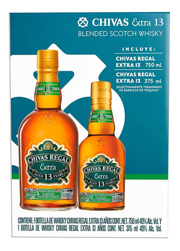 Whisky Chivas Regal 13 Años 750ml Más Whisky Chivas Regal 13 Años Y Tequila 375ml