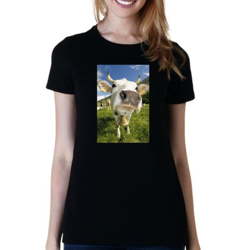Remera De Mujer Funny Cow Vaca Comica Gracios Colores M16