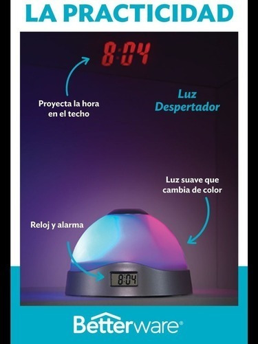 Imagen 1 de 1 de Reloj Despertador Proyecta La Hora En Techo Lampara