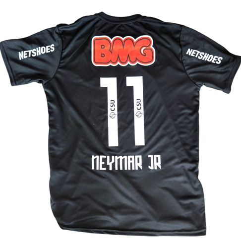 Camiseta Remera Neymar Retro Negra Santos Jr Homenaje 2011